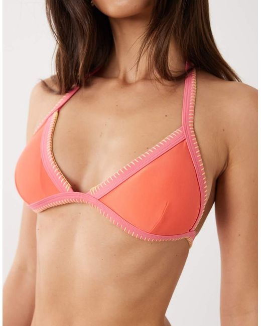 Mango Red Teen Stitch Detail Bikini Set