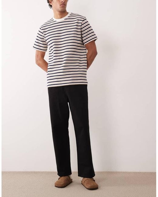 ASOS Black Relaxed Tapered Trousers for men