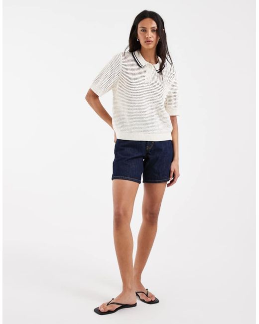 Levi's Alizee Gestreept Poloshirt in het White
