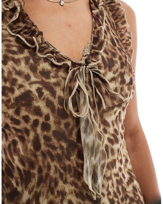 Robe courte - imprimé léopard Reclaimed (vintage) en coloris White