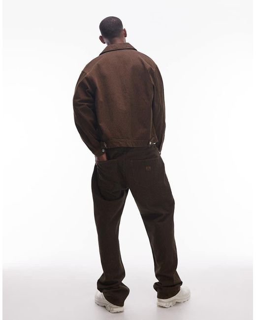 No Problemo Brown Nayoka Baggy Cotton Jeans Co-Ord for men