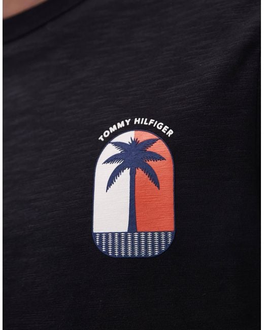 Tommy Hilfiger Black Palm Tree T-Shirt for men