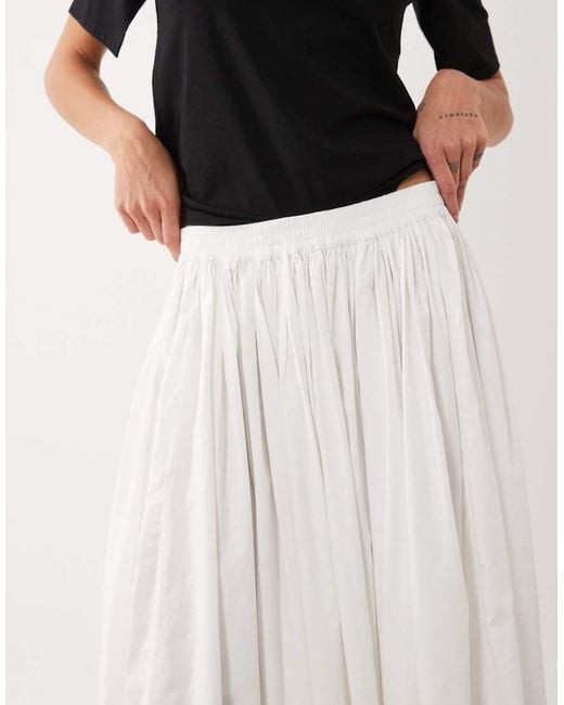 ASOS White Embroidered Hem Co-ord Midi Skirt