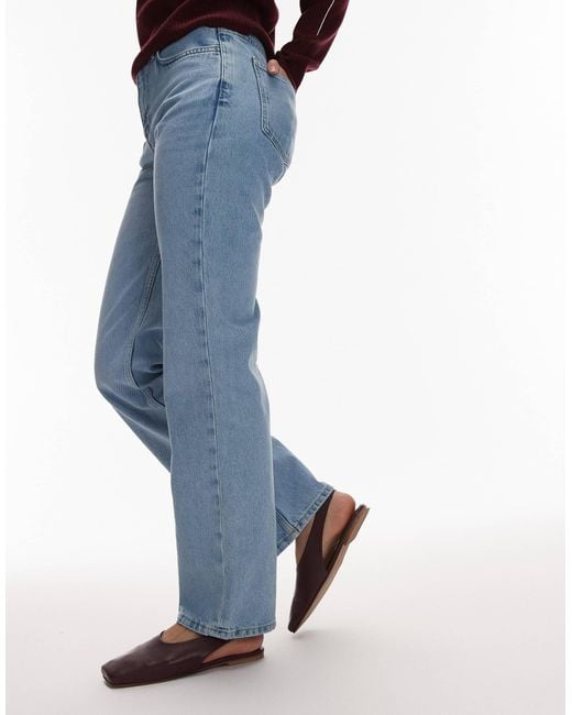 TOPSHOP Blue Brit Leather Slingback Ballet