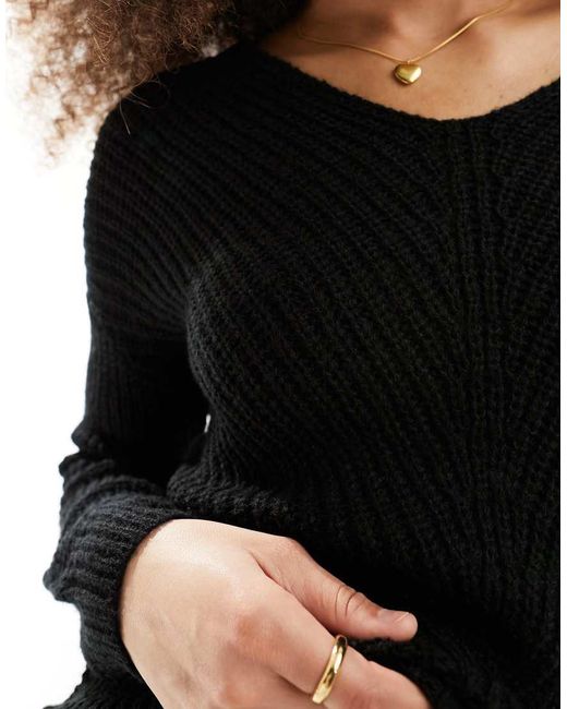 Jersey Holgado De Manga Larga De Jdy de color Black