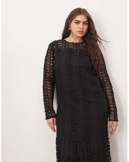 ARRANGE Black Curve – langärmliges midikleid
