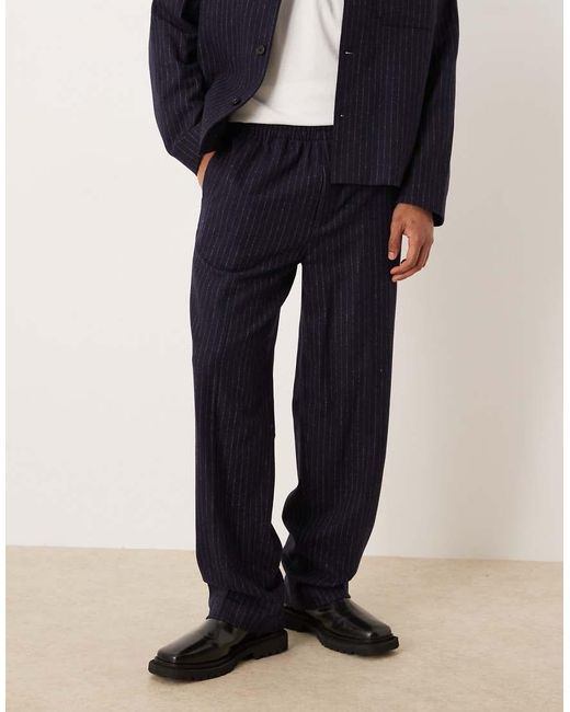 ARKET Blue Pinstripe Co-ord Wool Mix Trouser for men