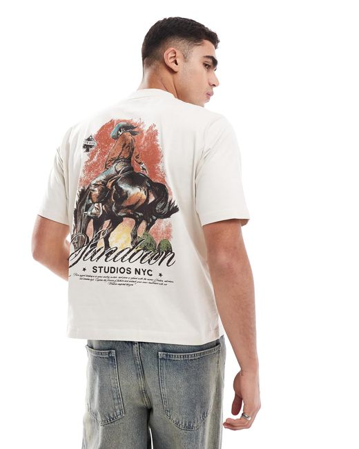 Cotton On Cotton on – kurzes t-shirt aus baumwolle mit "sundown studios"-grafik in White für Herren