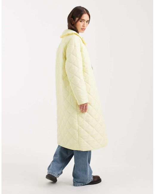Miss Selfridge Natural Quilted Maxi Coat