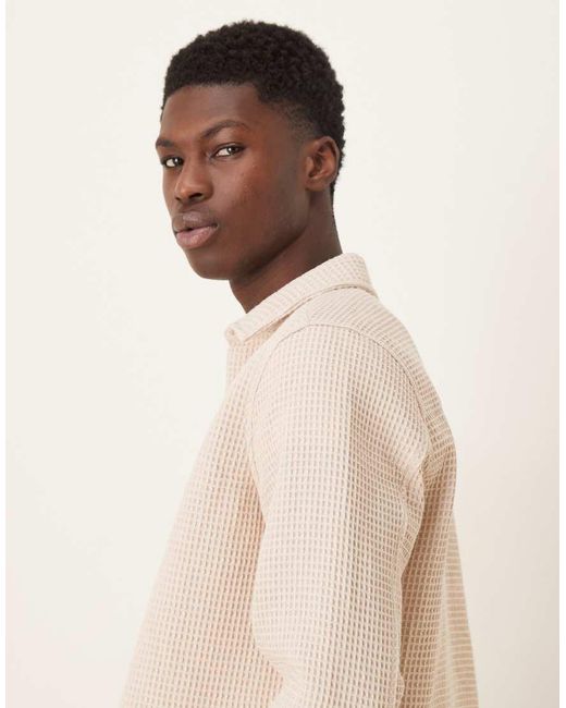ASOS Natural Relaxed Textured Shirt for men