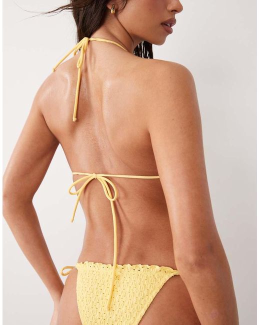 Candypants Natural Broderie Triangle Bikini Top