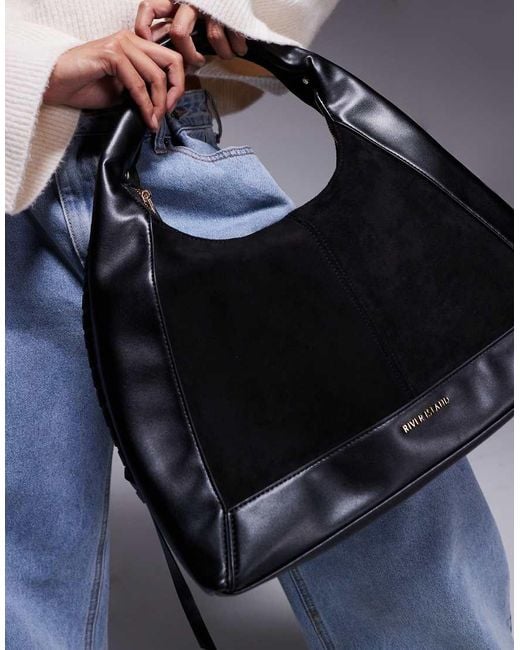 River Island Blue Whipstitch Slouch Bag
