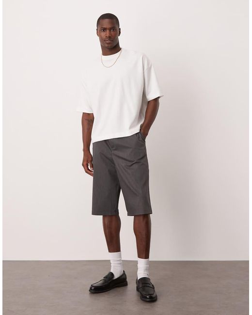 Pantaloncini Taglio Lungo A Fondo Ampio Kaki di ASOS in Natural da Uomo