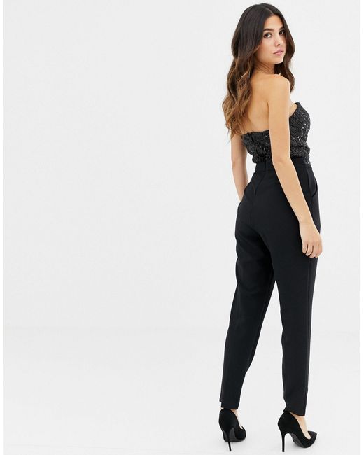 glitter bandeau jumpsuit