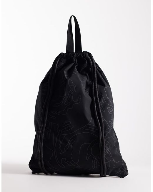 Aape By A Bathing Ape Black Aape By A Bathing Ape Logo Drawstring Bag