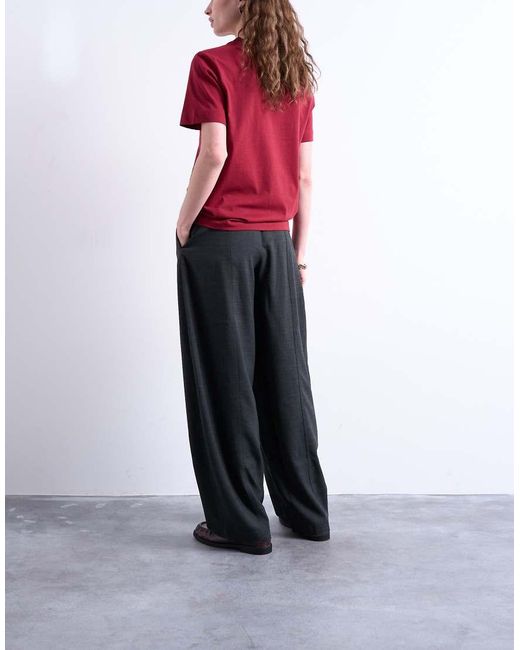 TOPSHOP Mid Rise Balloon Leg Clean Waistband Tapered Trouser
