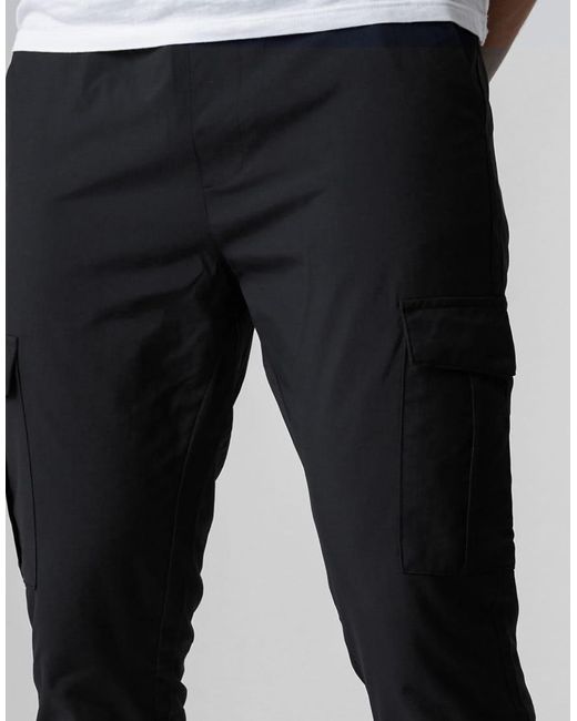 French Connection Gray Nylon Tech Cuffed Cargo Trousers for men
