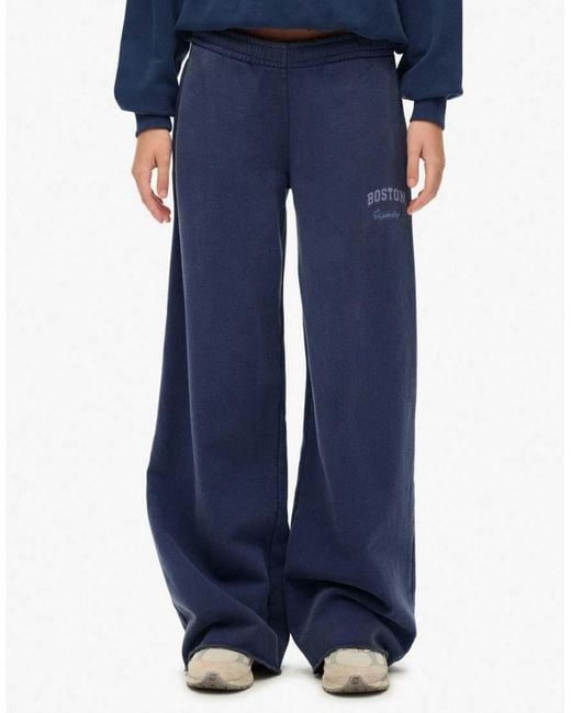 Superdry Blue Athletic Essentials Low Rise Flare Joggers