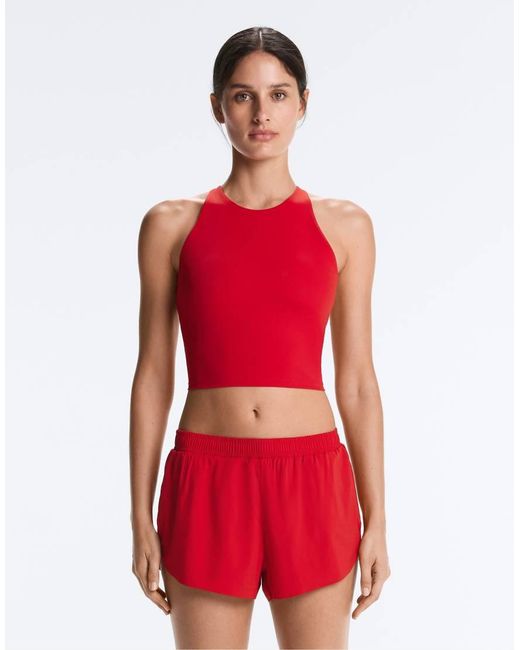 Oysho Red Comfortlux Strap Tank Top With Cups