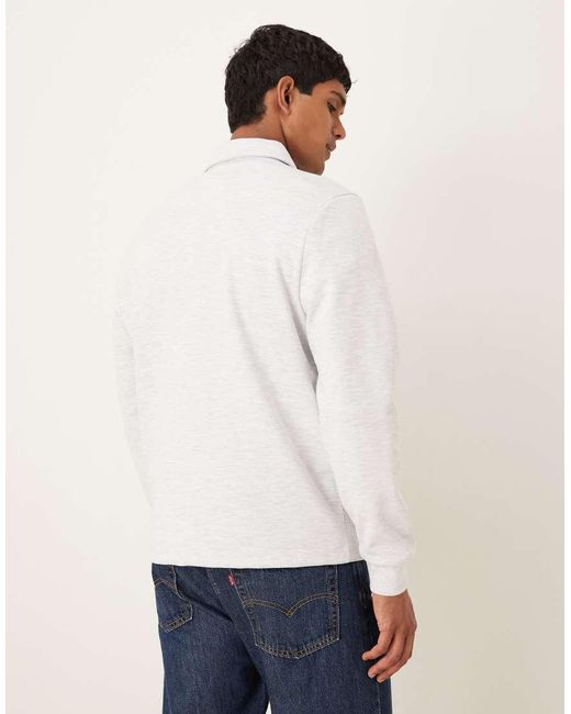 ASOS White Standard Fit Scuba-style Fabric 1/4 Zip Sweatshirt With Print for men