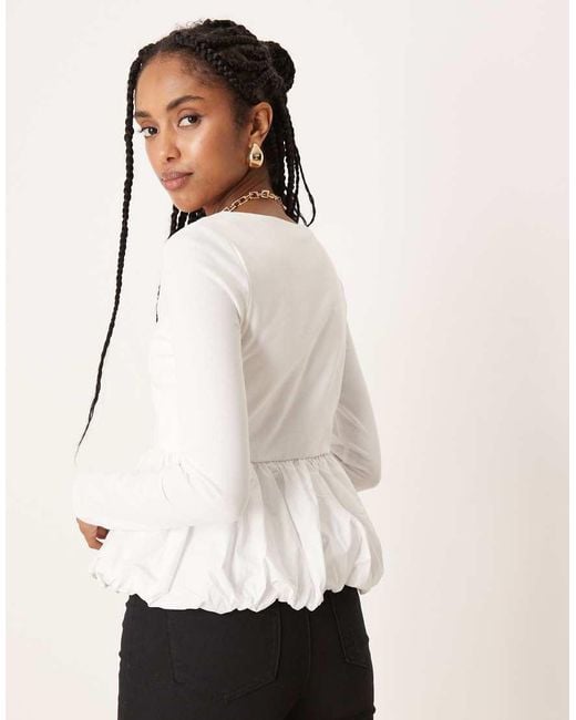 Glamorous White Square Neck Tops