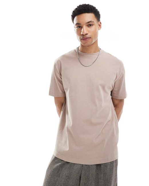 ASOS Pink Heavyweight Relaxed T-Shirt for men