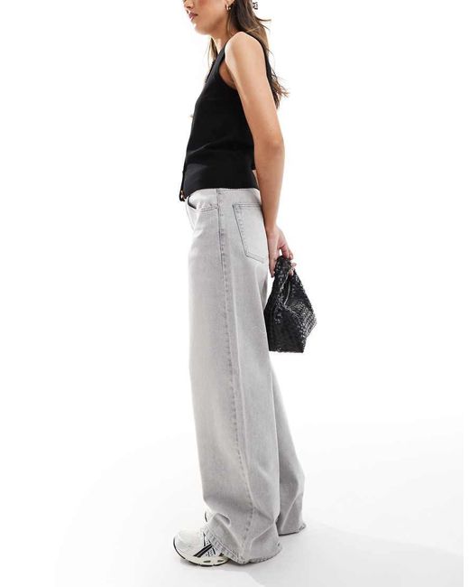 Pull&Bear Jeans Met Wijde Pijpen in het Gray