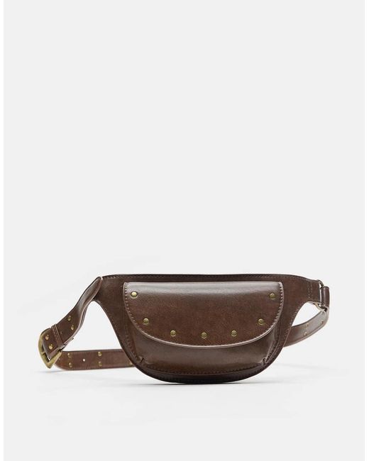 Pull&Bear Brown Studded Belt Bag