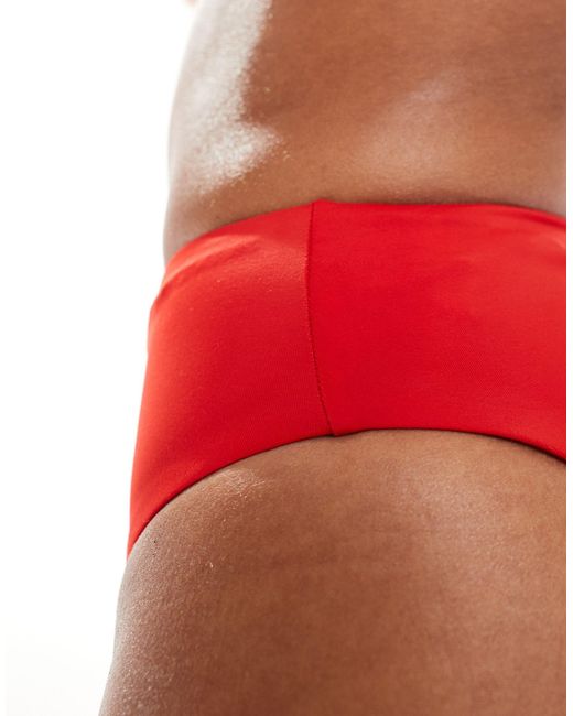 Maya - mix and match - slip bikini sgambati a vita alta rossi di ASOS in Red