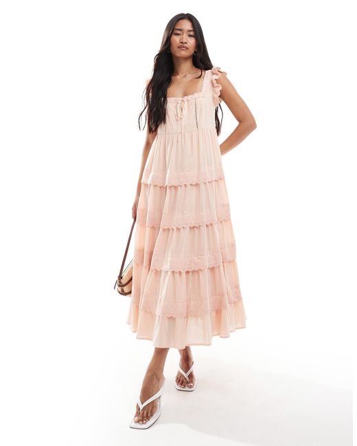 Miss Selfridge Pink – babydoll-maxikleid