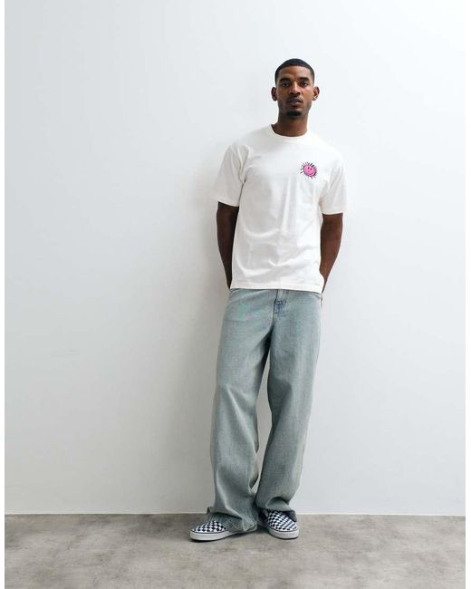 Vans White Checkerboard Behaviour Short Sleeve T-Shirt for men