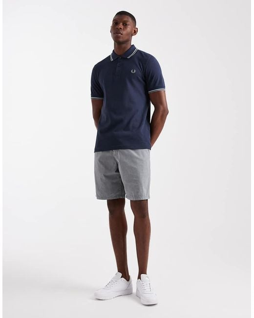 Fred Perry Blue Twin Tipped Polo Shirt for men