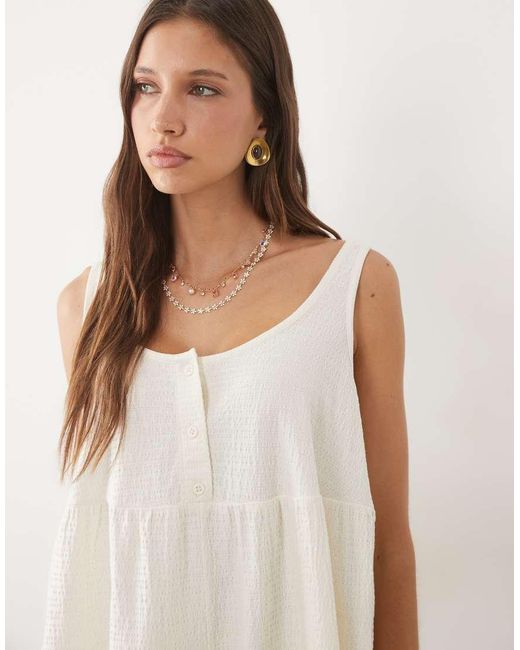 Miss Selfridge Natural Tiered Jersey Playsuit