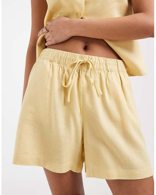 ONLY Natural Linen Blend Shorts