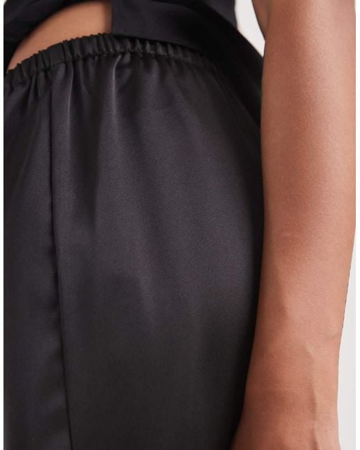 ONLY Black Satin Pull On Trousers