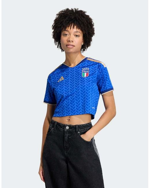Adidas Originals Blue Italy 26 Home Cropped Jersey