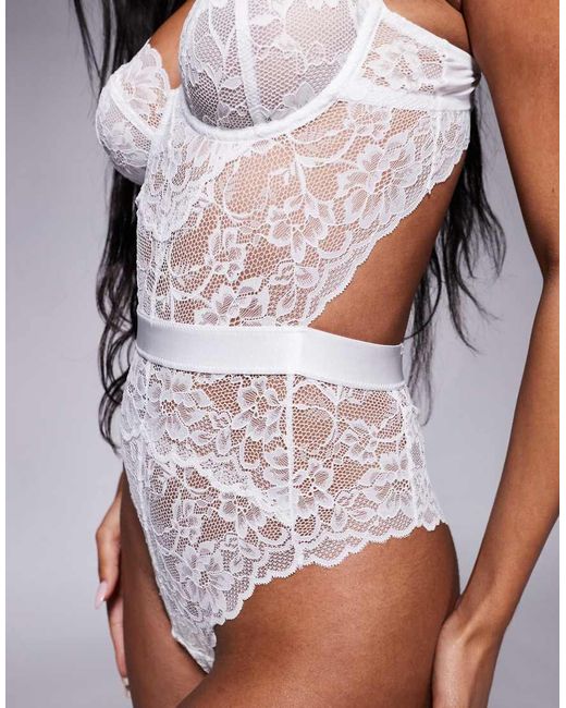 Ann Summers White Bridal Hold Me Tight Lace Underwired Bodysuit