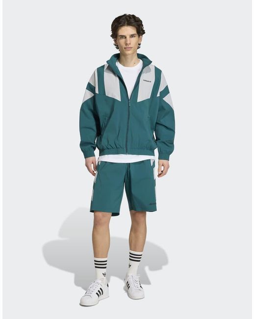 Adidas Originals Green Blocked Track Top for men