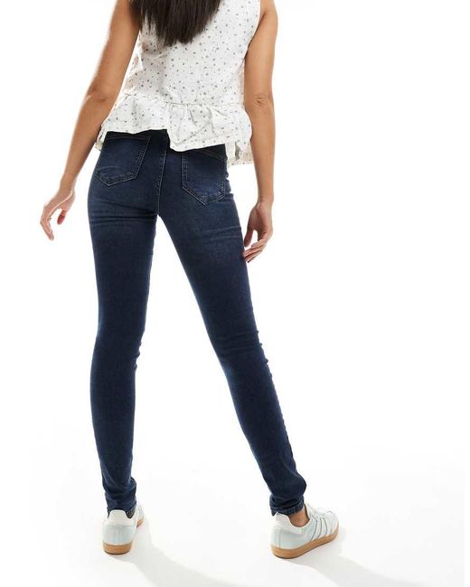 Noisy May Blue Callie High Waist Skinny Jeans