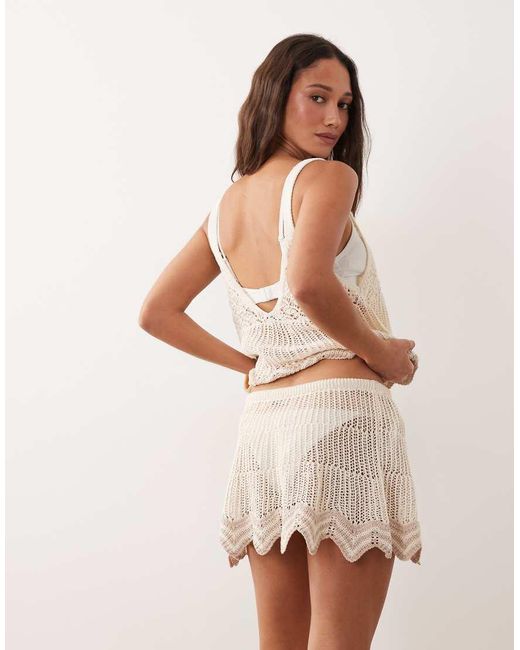 Miss Selfridge Natural Open Stitch Skirt Co-ord