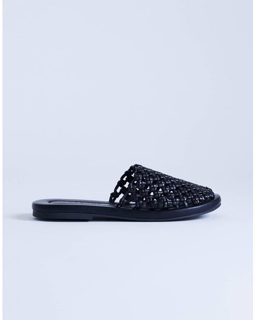 TOPSHOP Blue – bibi – mules mit flechtstruktur