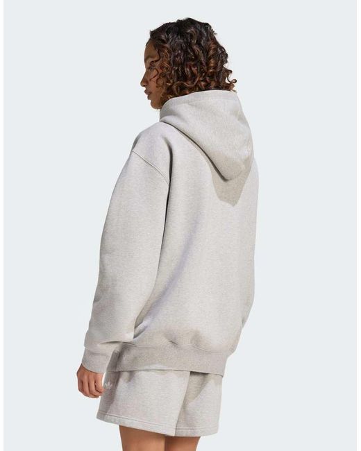 Adidas Originals Gray Essentials Oversized Fleece Hoodie