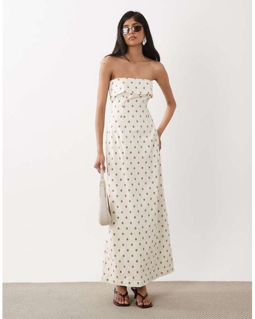 WeWoreWhat White Strapless Foldover Midaxi Dress
