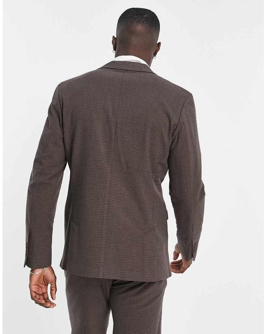 SELECTED Brown Slim Fit Suit Jacket for men