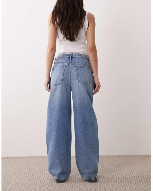 Mango Blue Bet 100% Cotton Barrel Jean
