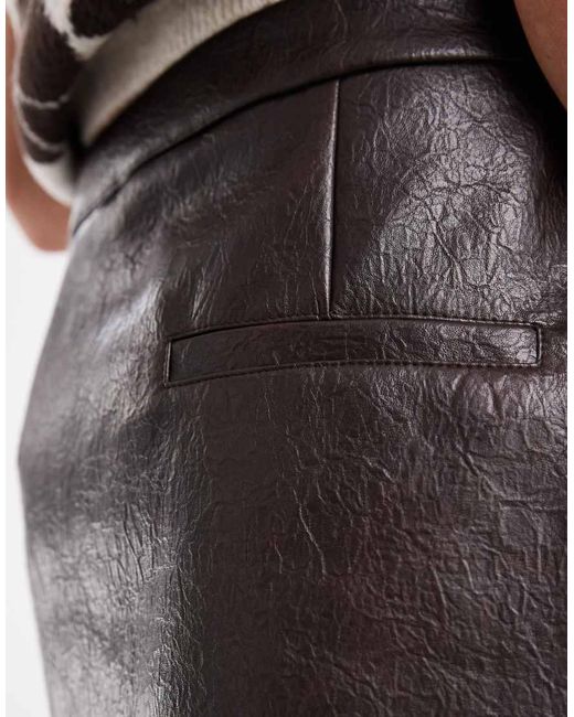 Vero Moda Black High-waist Leather-look Mini Skirt
