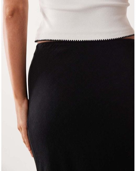 ASOS White Linen Bias Midaxi Skirt