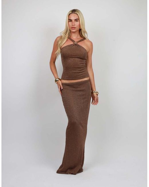 SIMMI Blue Knit Maxi Skirt