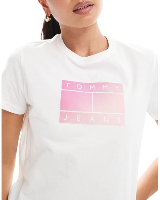 Tommy Hilfiger White Gradient Flag T-shirt