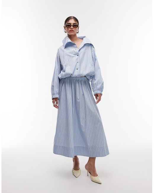 ASOS Blue Collared Button Up Shirt Jacket